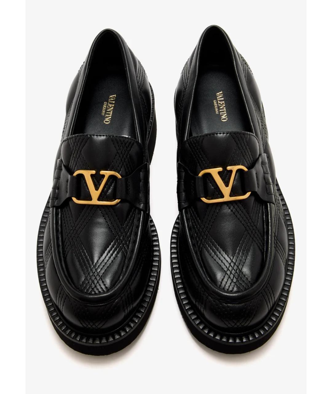 VALENTINO Черные кожаные лоферы, фото 4