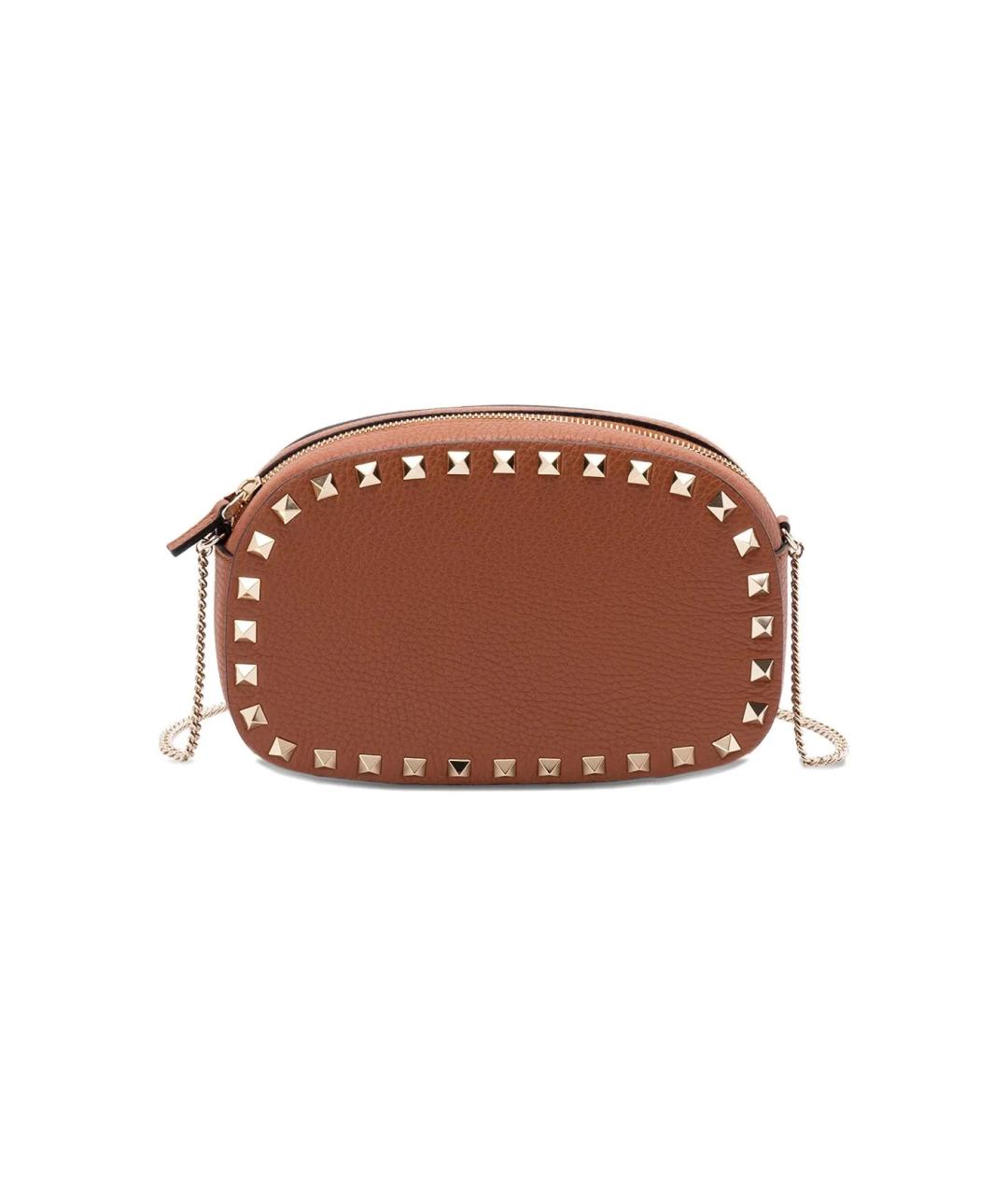 VALENTINO Коричневая кожаная сумка через плечо, фото 1