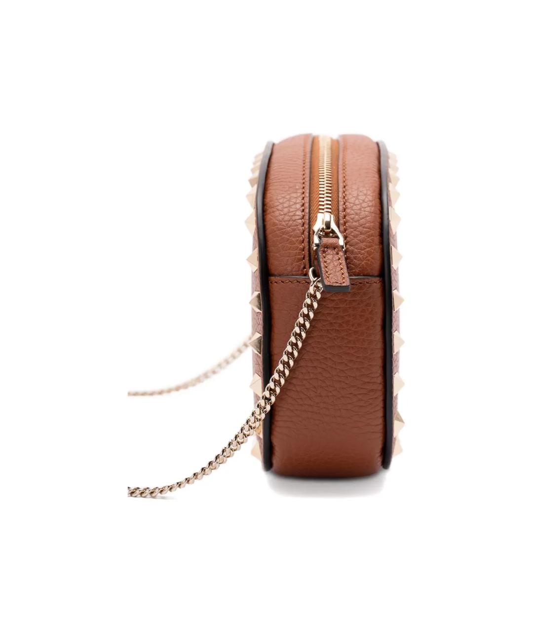 VALENTINO Коричневая кожаная сумка через плечо, фото 2