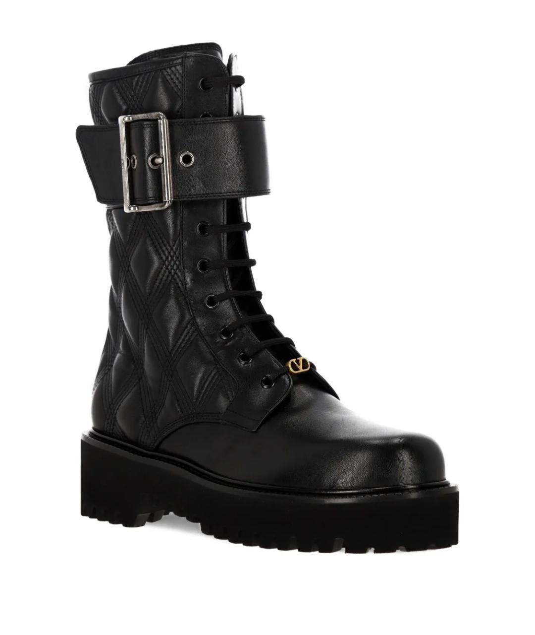VALENTINO Черные кожаные ботинки, фото 2