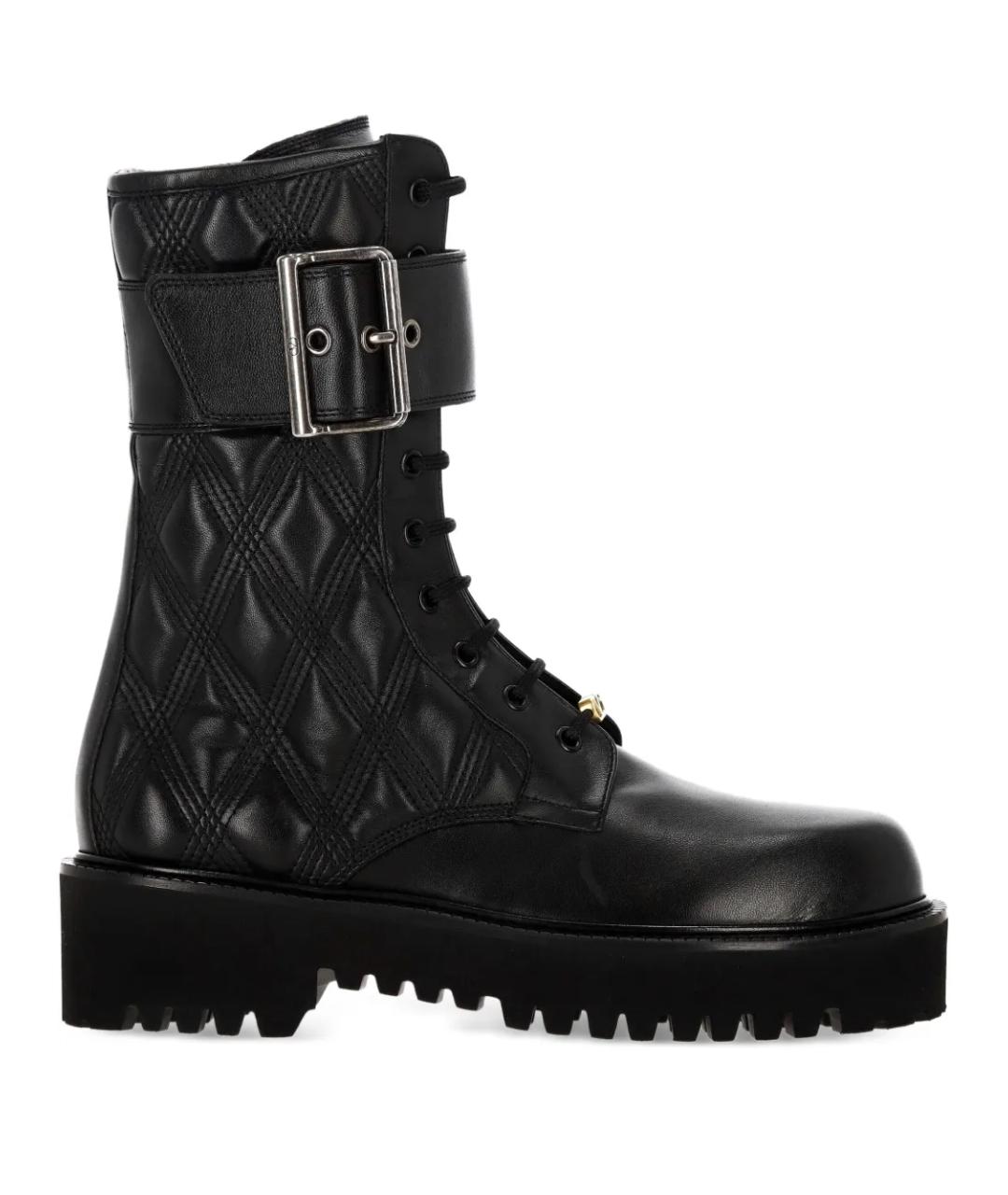 VALENTINO Черные кожаные ботинки, фото 1