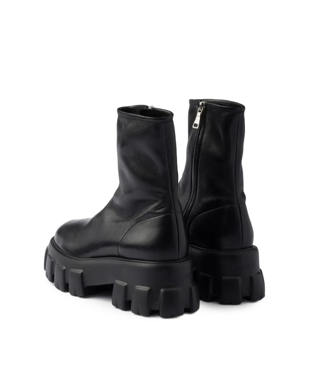 PRADA Черные кожаные ботинки, фото 3