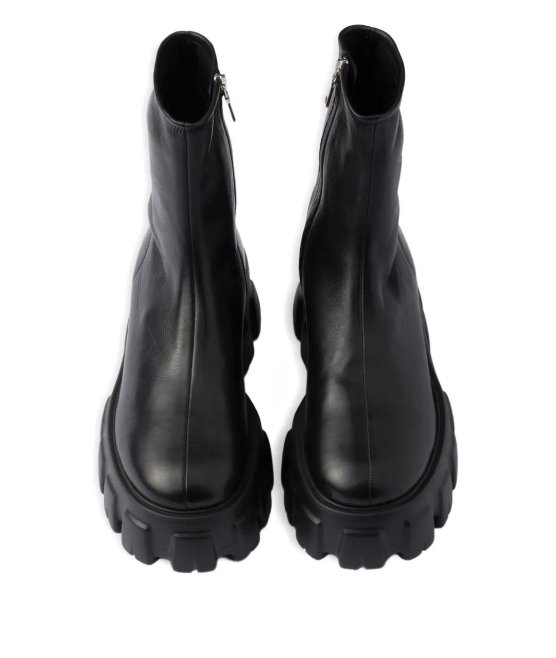 PRADA Черные кожаные ботинки, фото 4