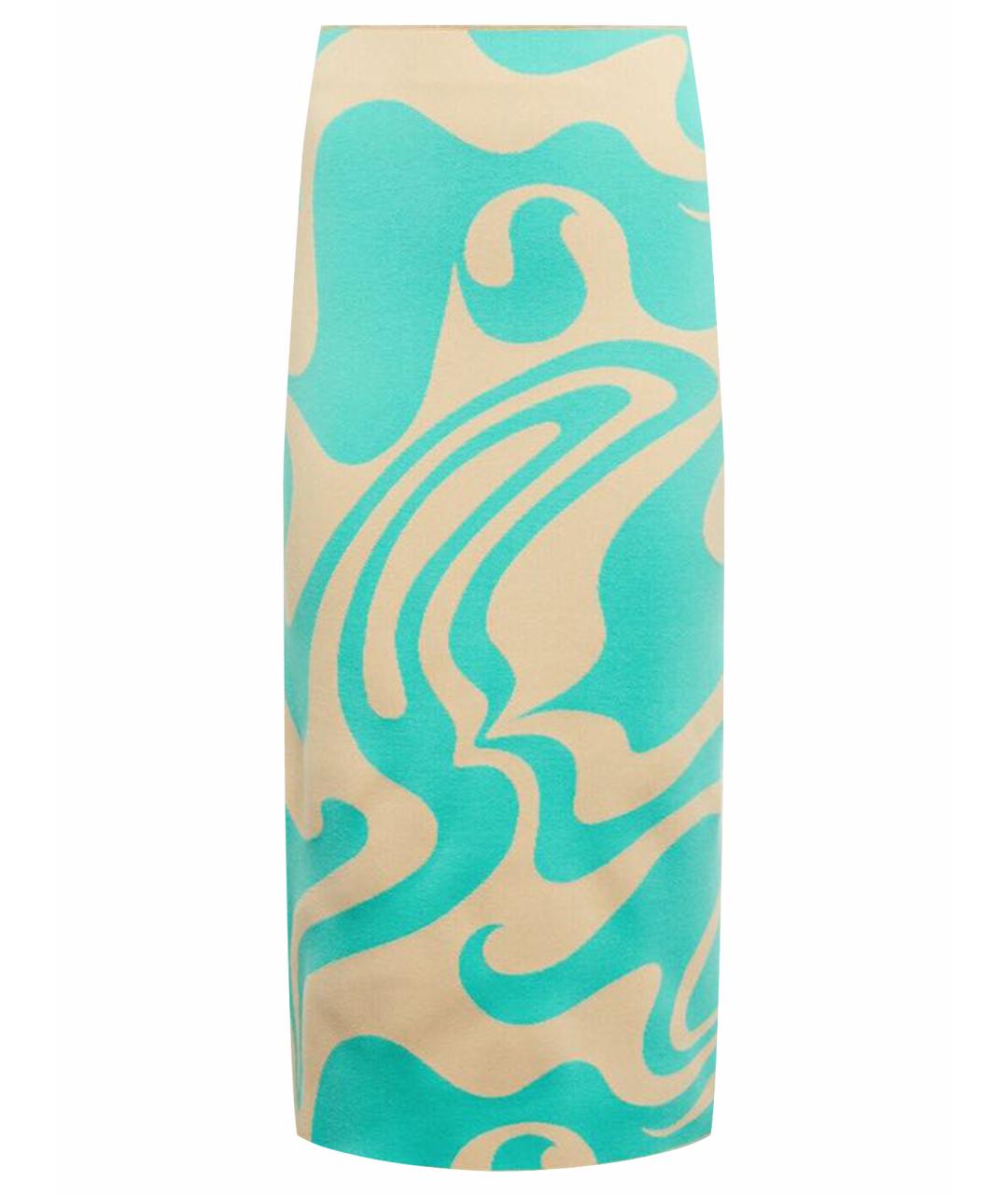 SPORTMAX Салатовая вискозная юбка миди, фото 1