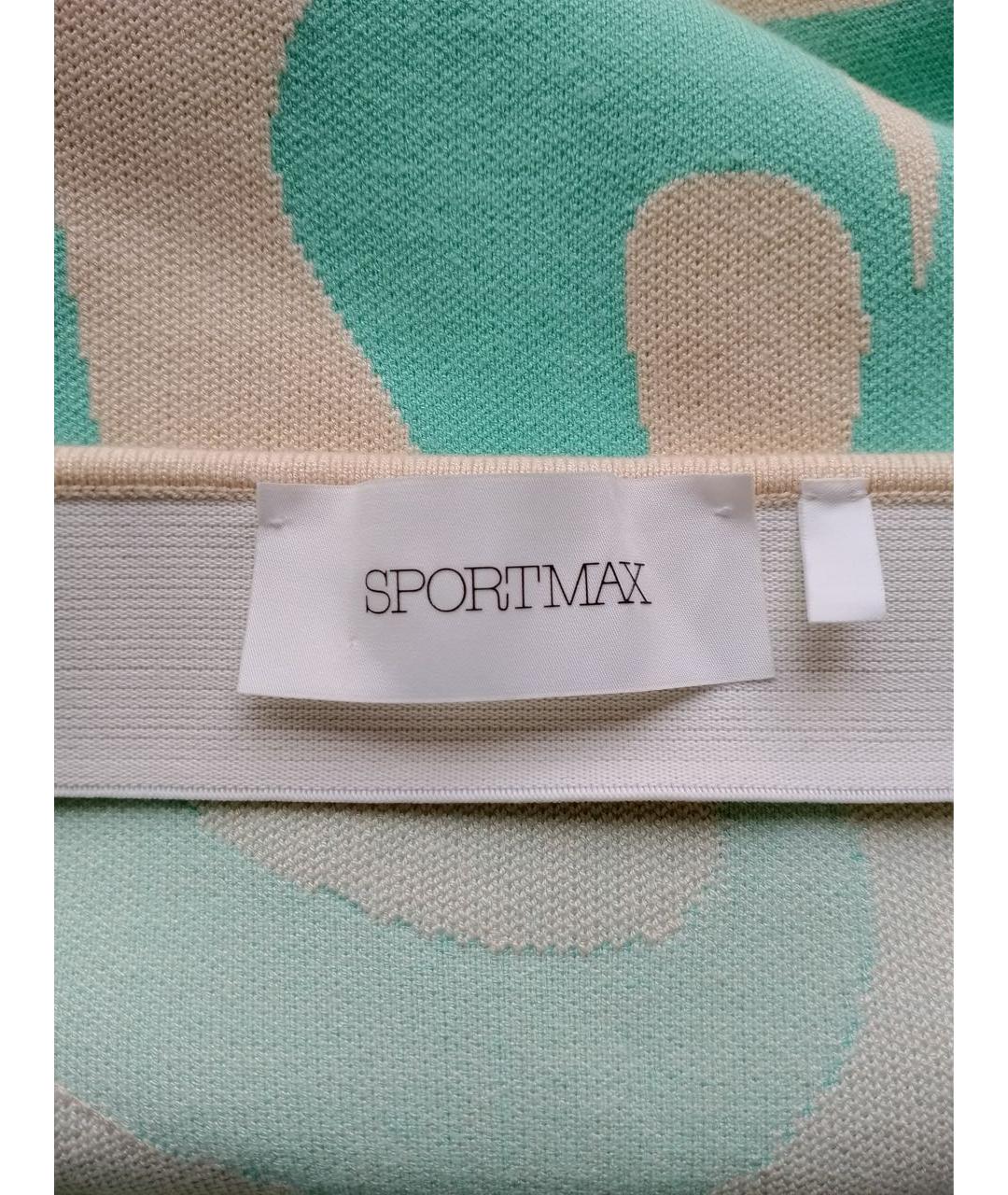 SPORTMAX Салатовая вискозная юбка миди, фото 5