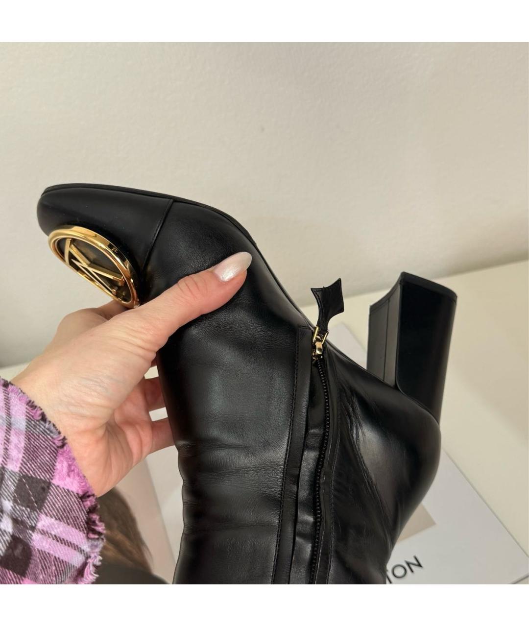 LOUIS VUITTON Черные кожаные сапоги, фото 5
