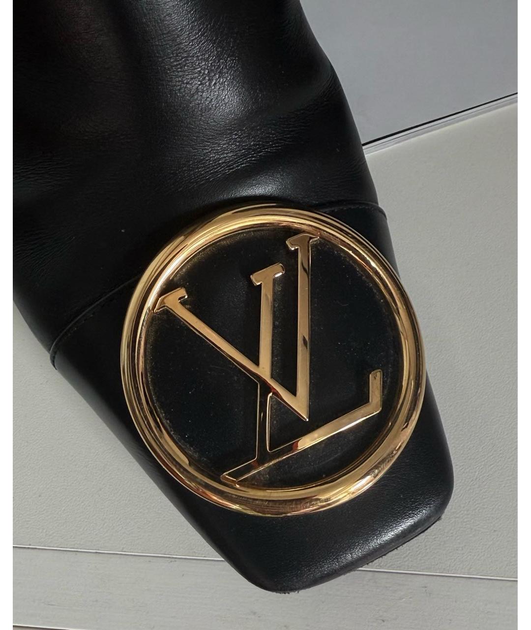 LOUIS VUITTON Черные кожаные сапоги, фото 4