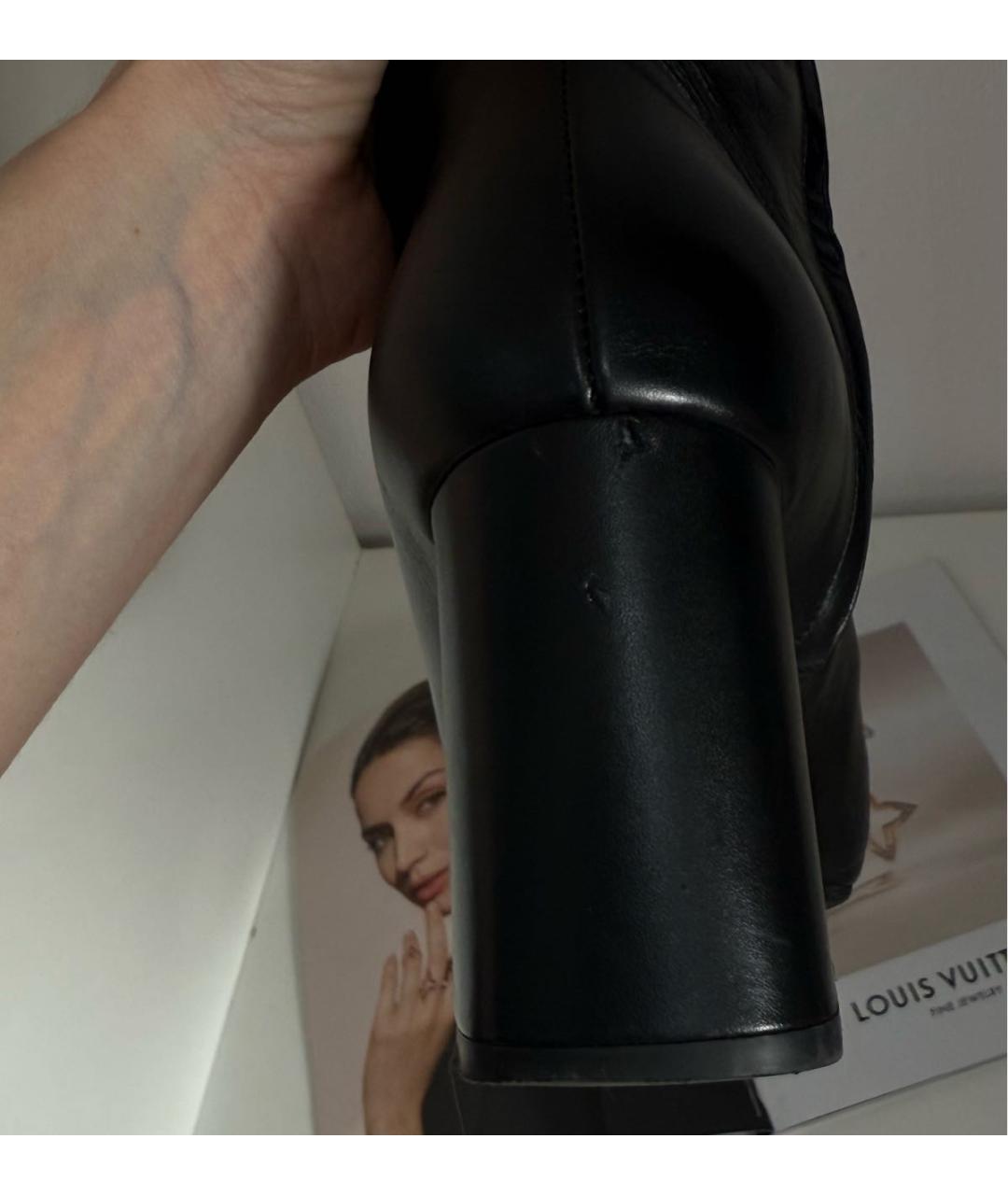 LOUIS VUITTON Черные кожаные сапоги, фото 7