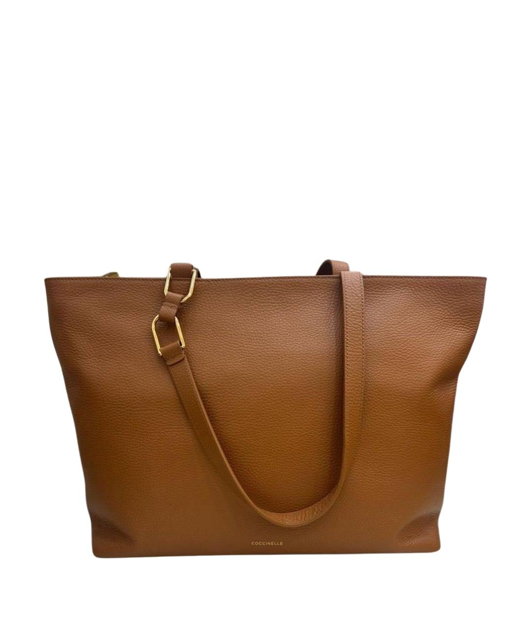 COCCINELLE Коричневая кожаная сумка тоут, фото 1
