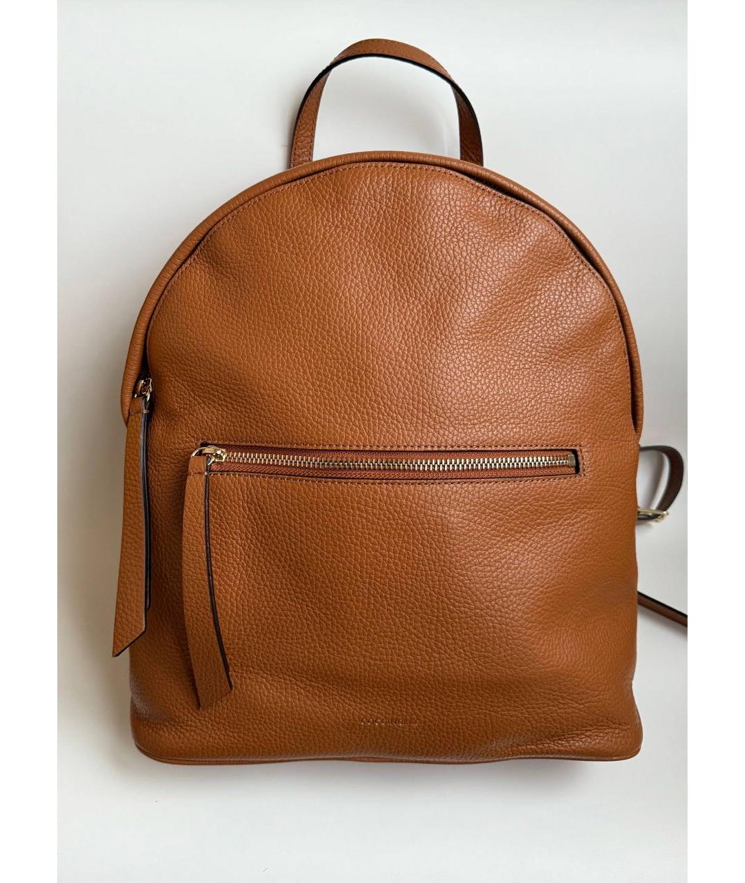 COCCINELLE Коричневый кожаный рюкзак, фото 7