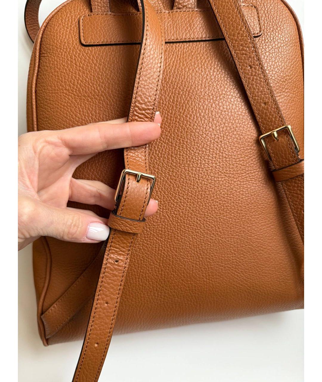 COCCINELLE Коричневый кожаный рюкзак, фото 5