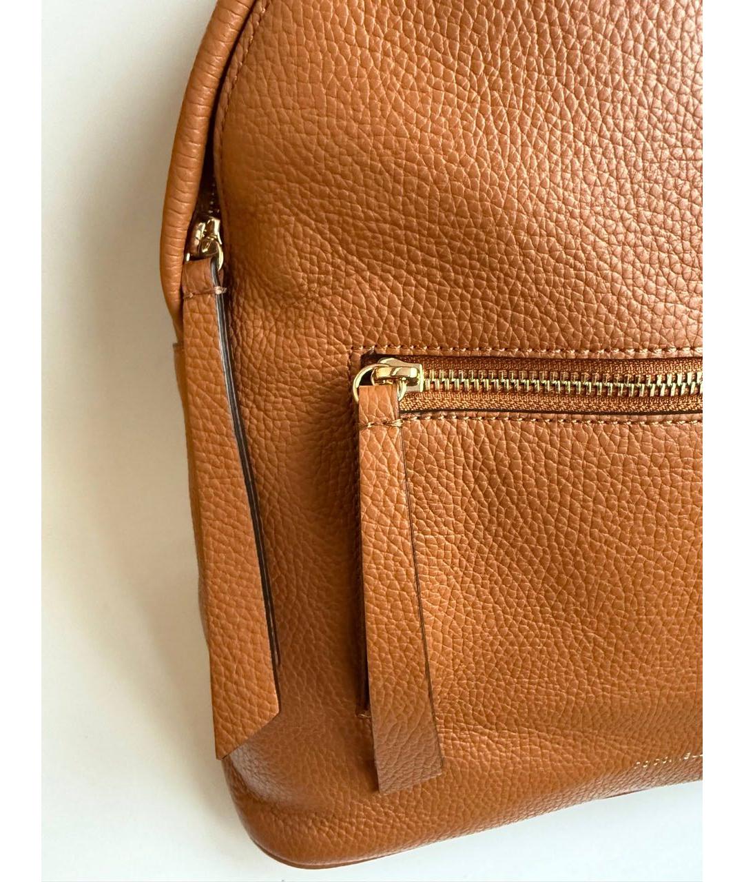 COCCINELLE Коричневый кожаный рюкзак, фото 2