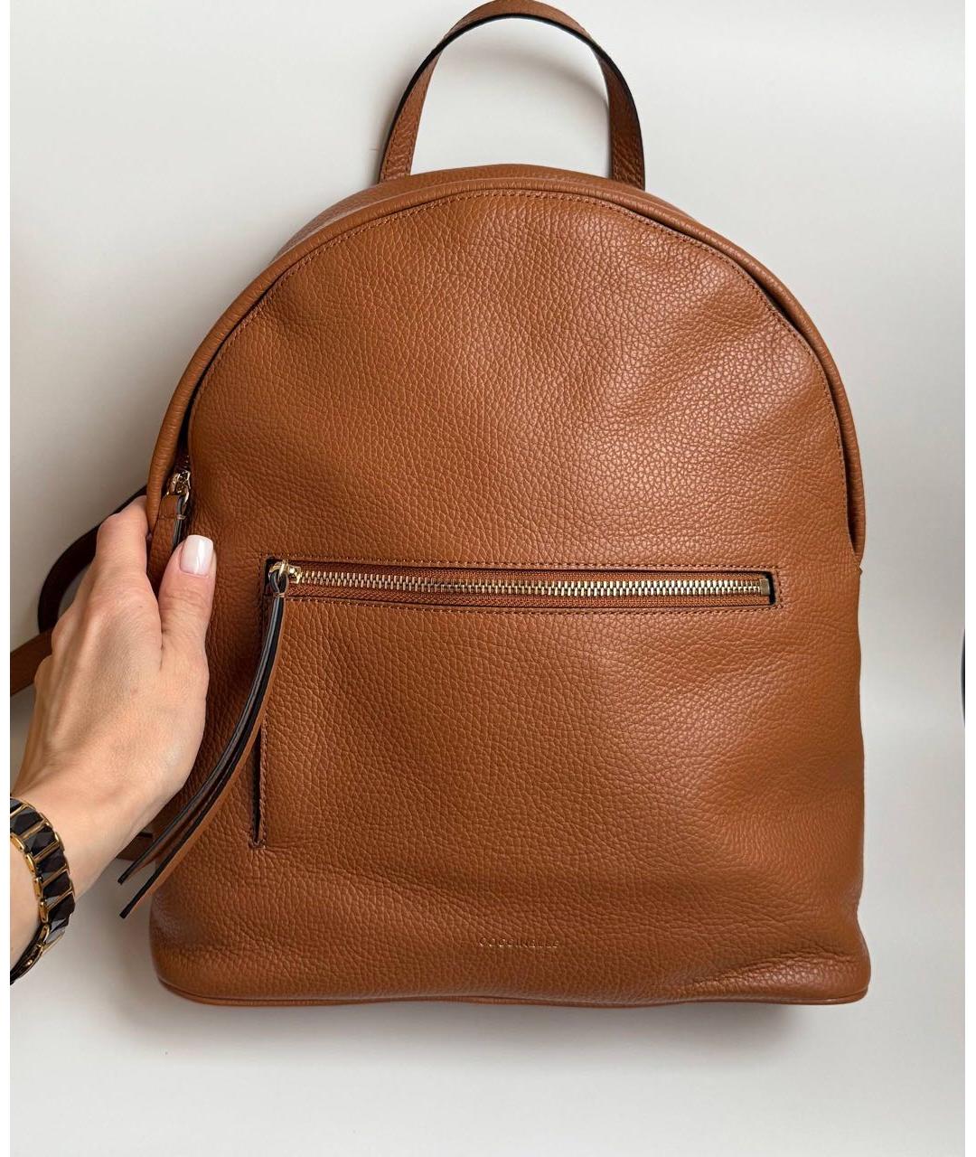 COCCINELLE Коричневый кожаный рюкзак, фото 3