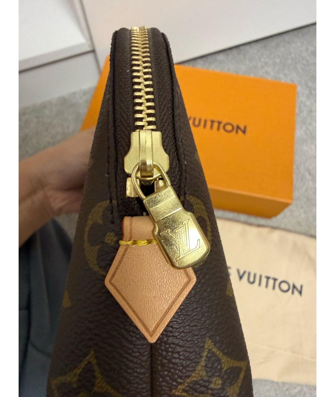LOUIS VUITTON Коричневая косметичка, фото 4