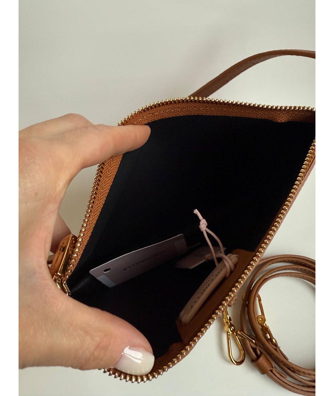 COCCINELLE Коричневая кожаная сумка через плечо, фото 5