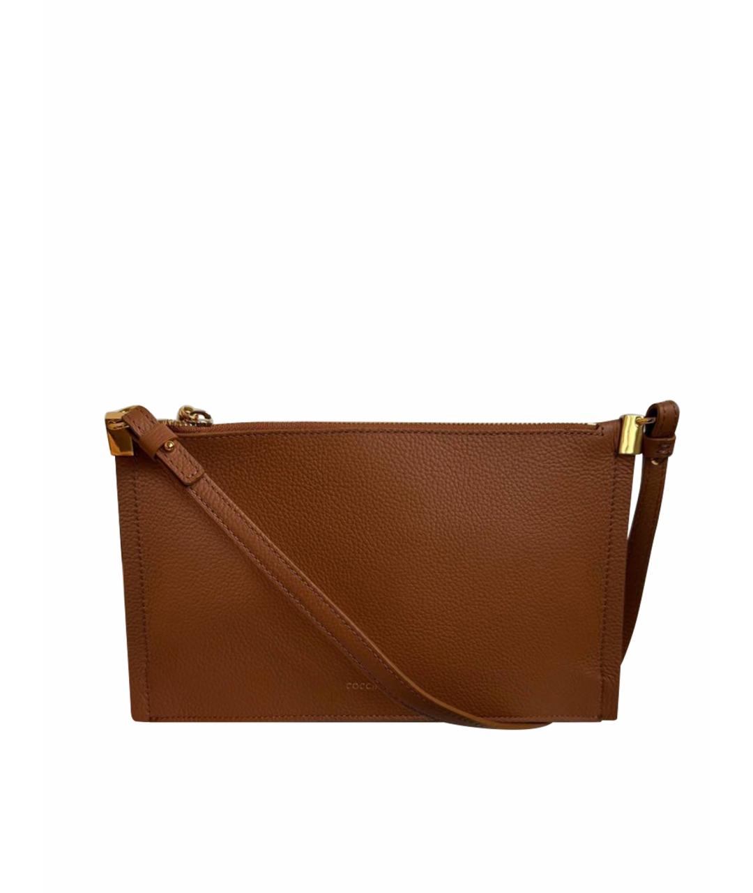 COCCINELLE Коричневая кожаная сумка через плечо, фото 1