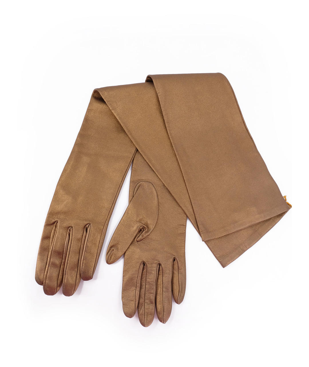 ETRO Золотые кожаные перчатки, фото 1