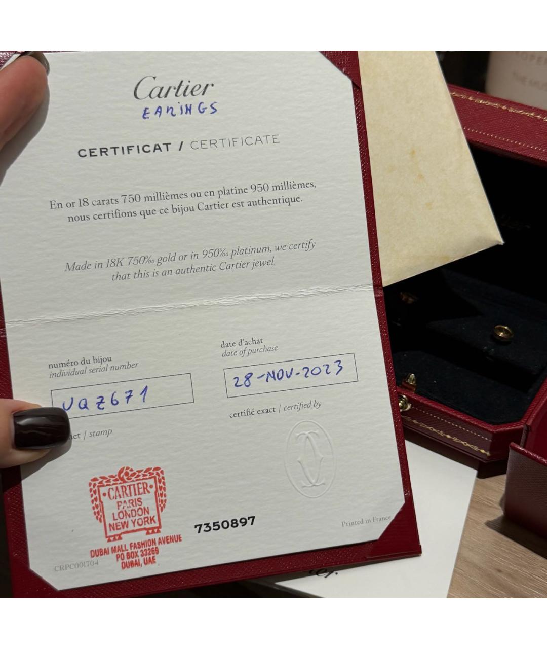 CARTIER Золотые серьги из желтого золота, фото 4
