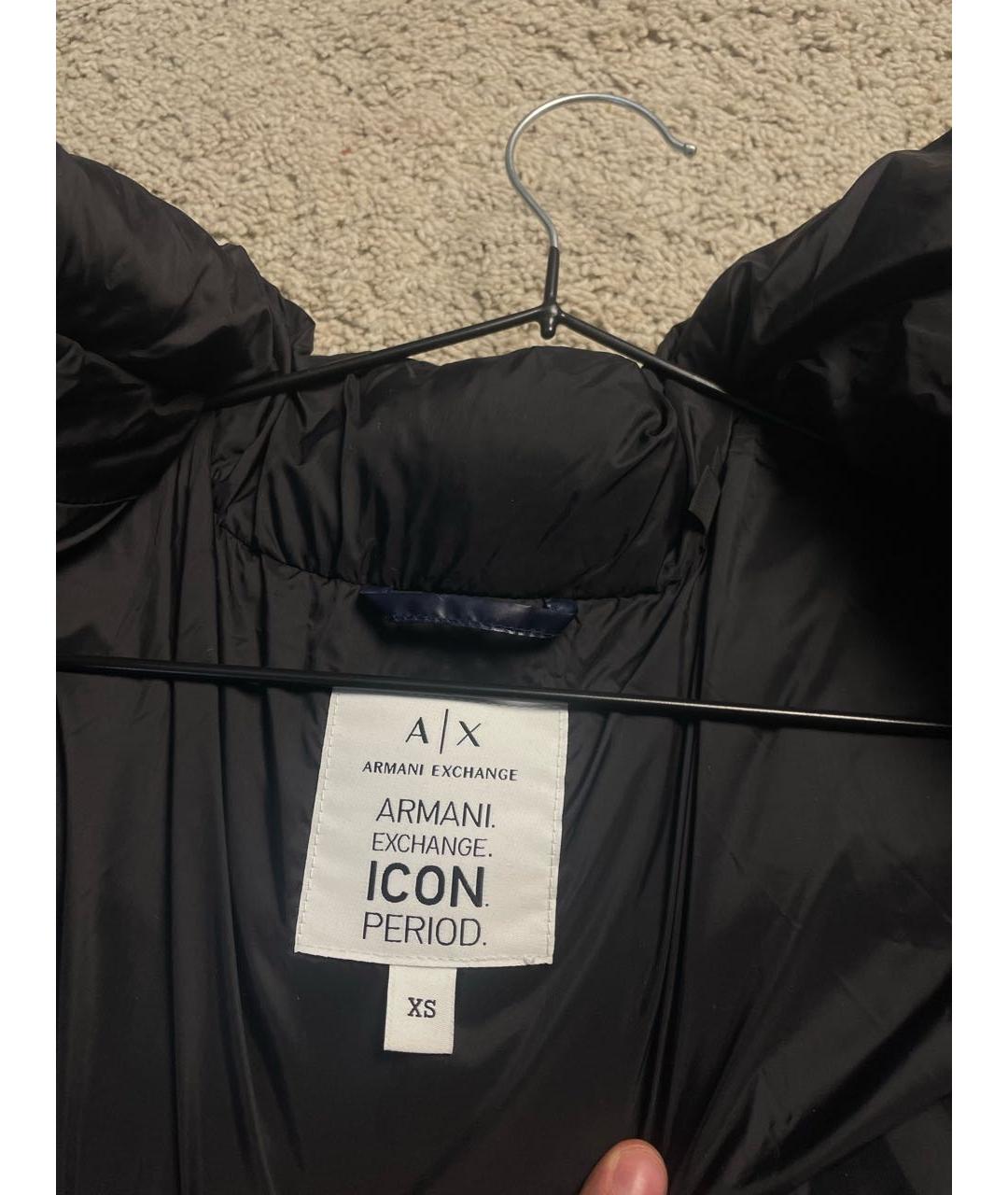 ARMANI EXCHANGE Темно-синий полиэстеровый пуховик, фото 5