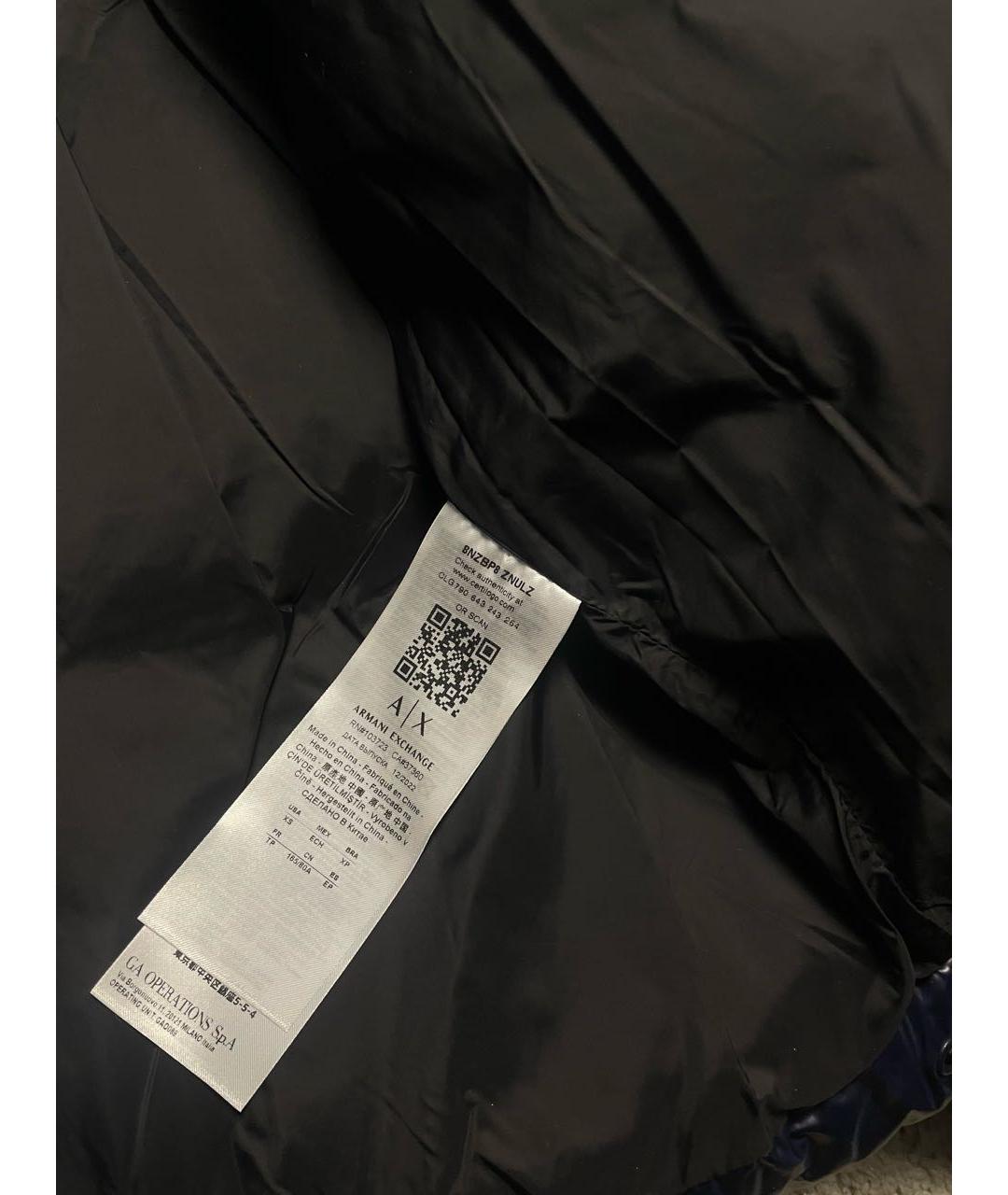 ARMANI EXCHANGE Темно-синий полиэстеровый пуховик, фото 4