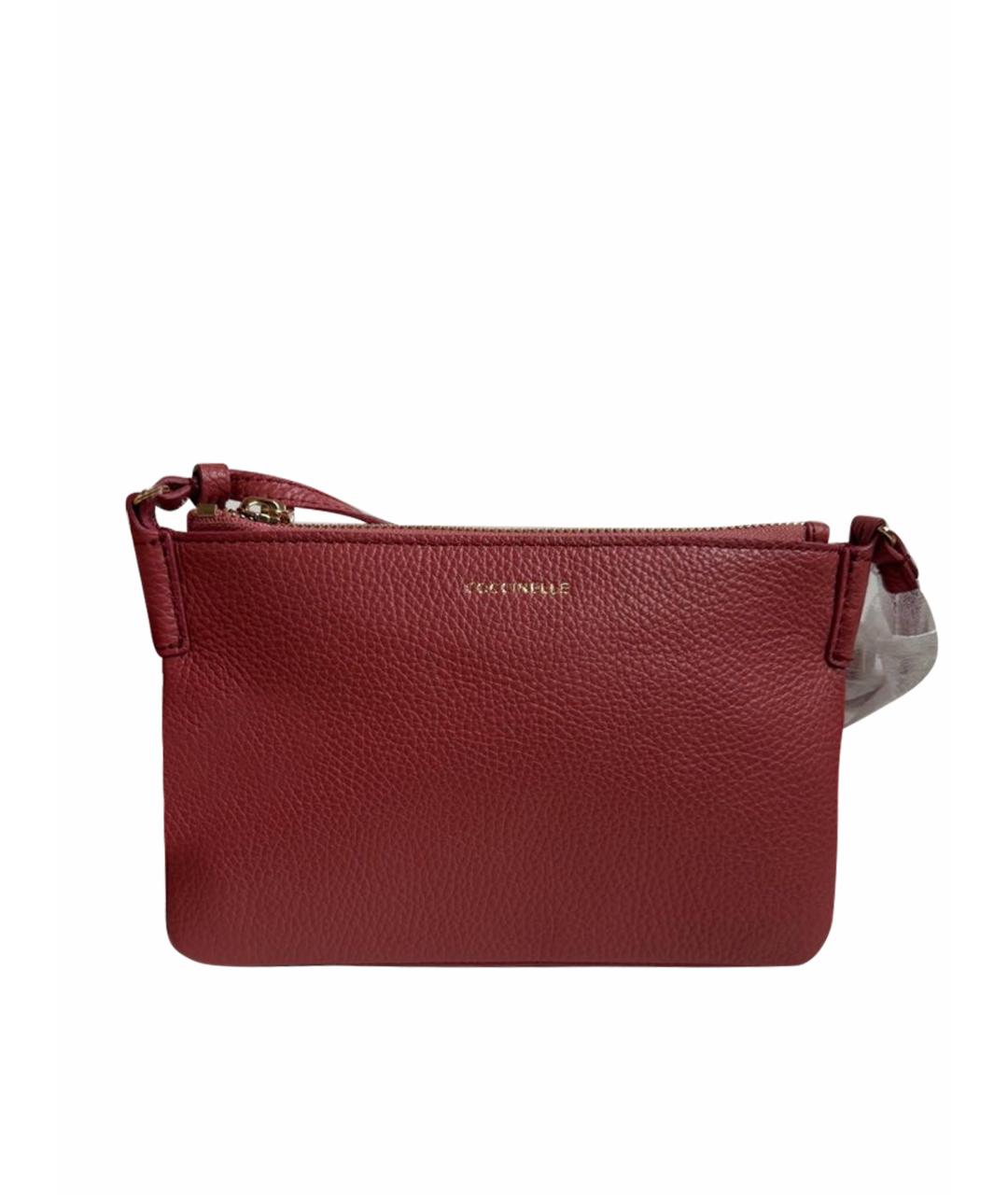 COCCINELLE Бордовая кожаная сумка через плечо, фото 1