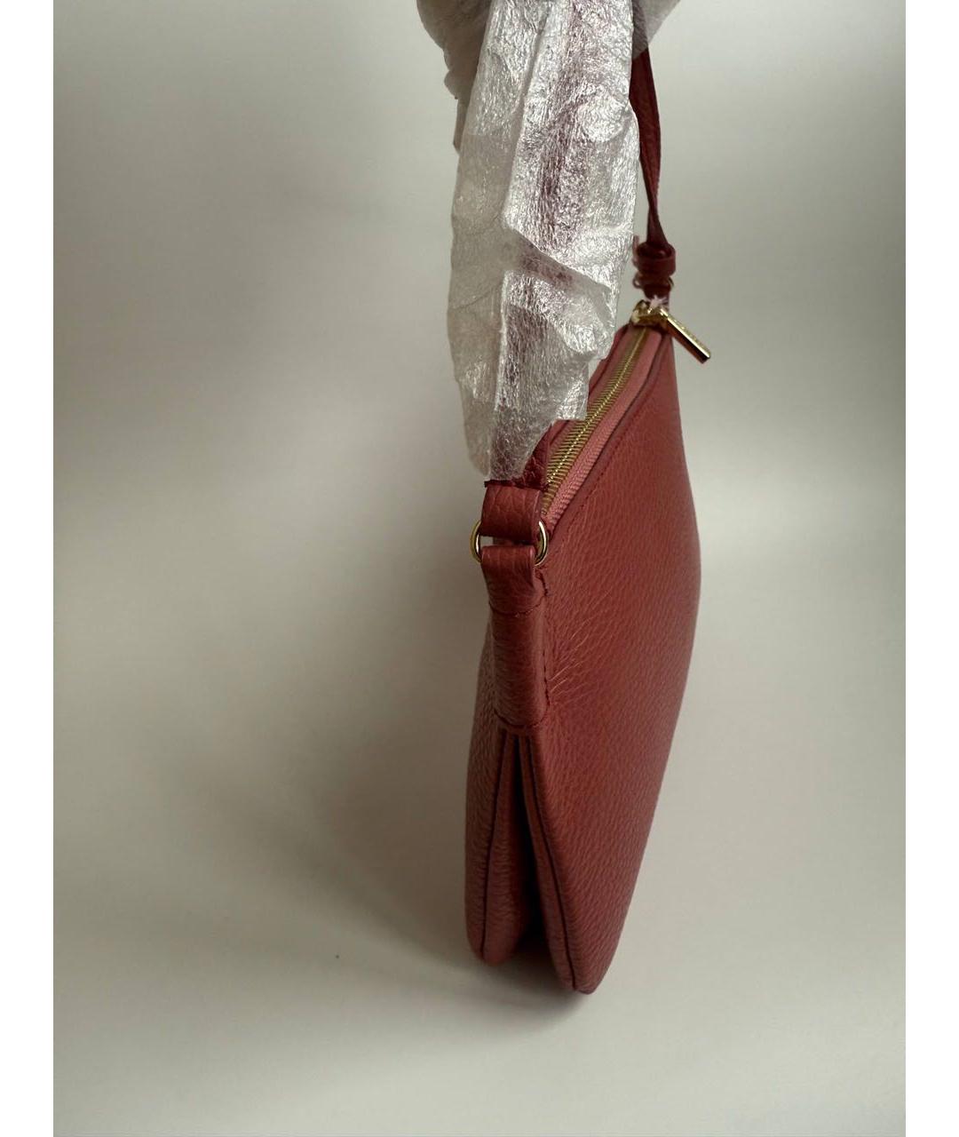 COCCINELLE Бордовая кожаная сумка через плечо, фото 3
