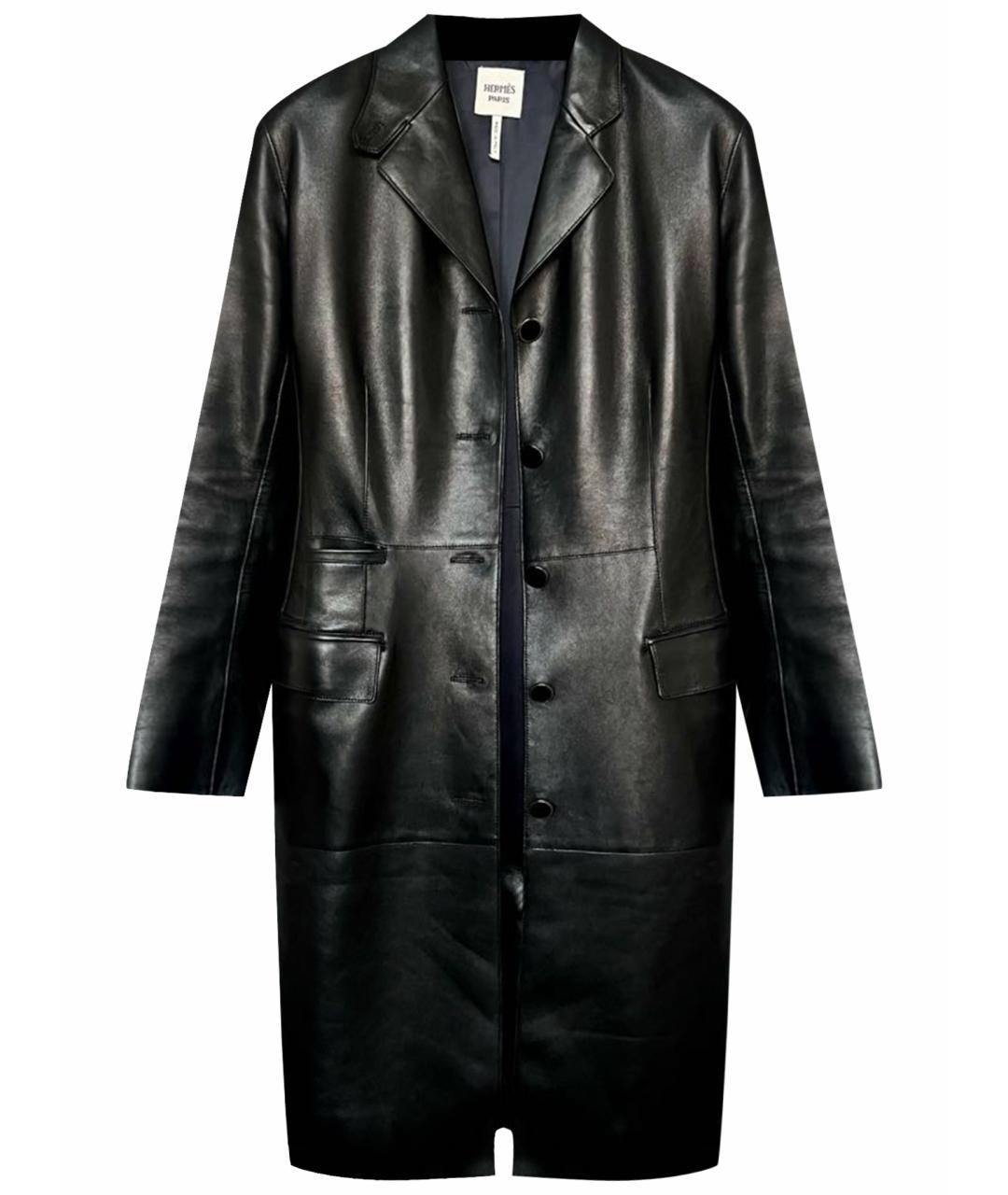 HERMES Черный кожаный жакет/пиджак, фото 1