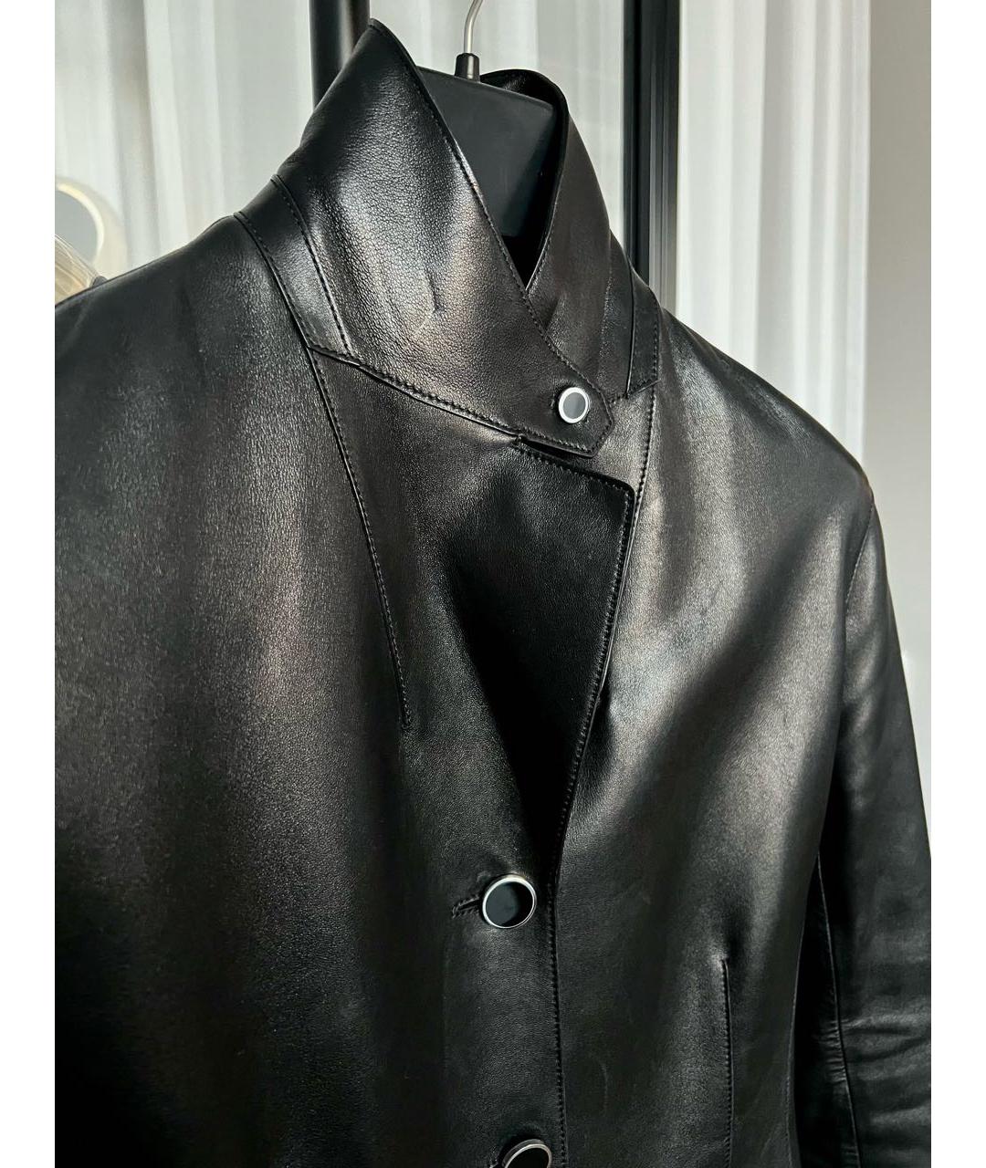 HERMES Черный кожаный жакет/пиджак, фото 4