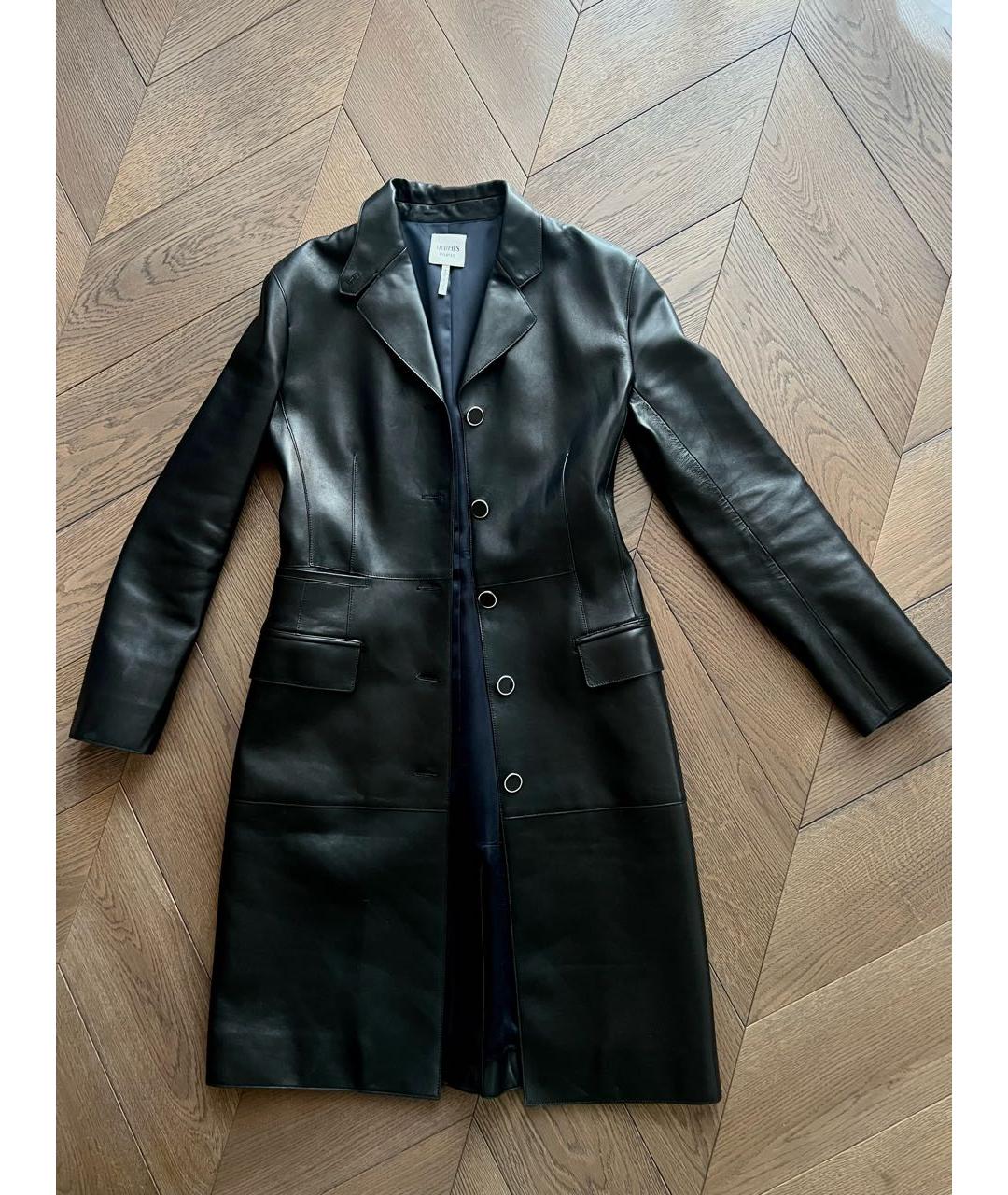 HERMES Черный кожаный жакет/пиджак, фото 6