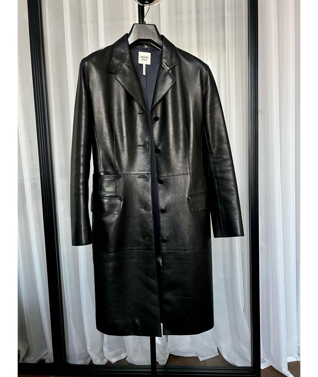 HERMES Черный кожаный жакет/пиджак, фото 7