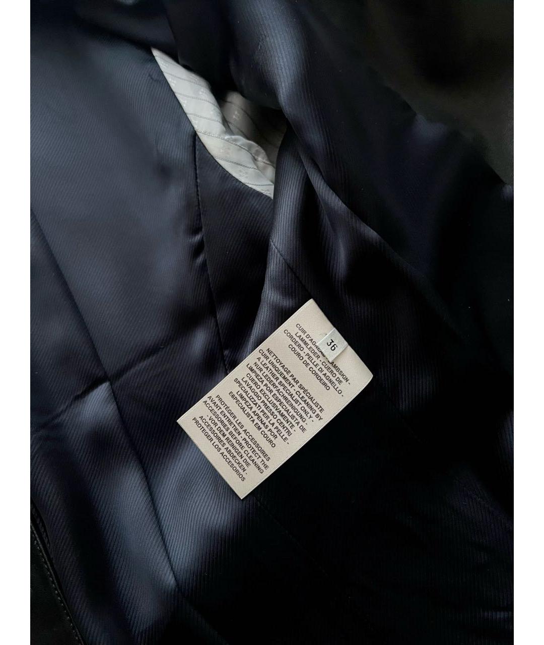 HERMES Черный кожаный жакет/пиджак, фото 5