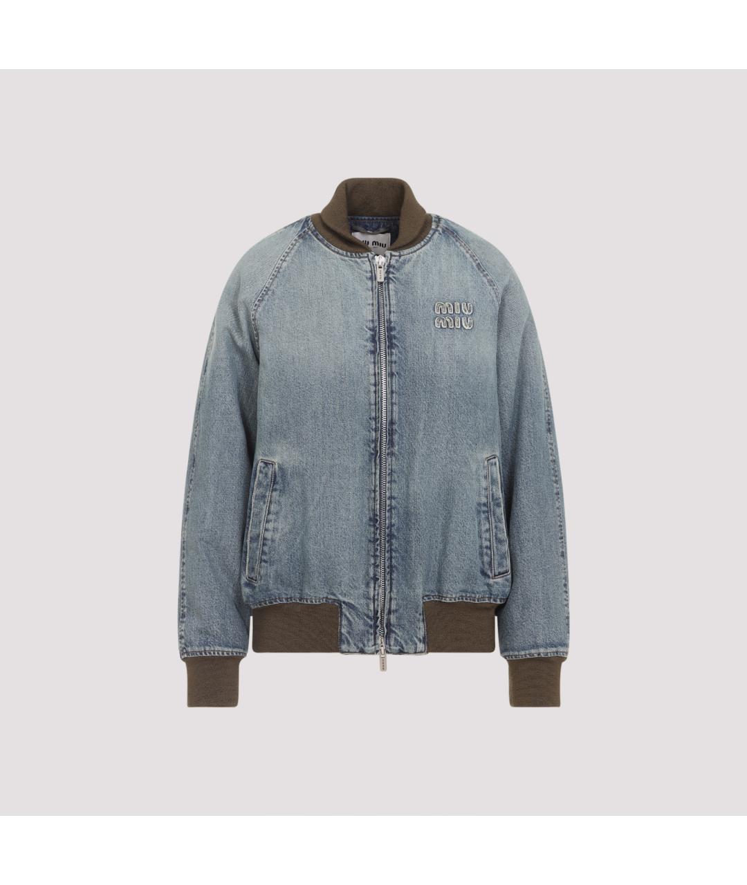 MIU MIU Голубой хлопковый жакет/пиджак, фото 3