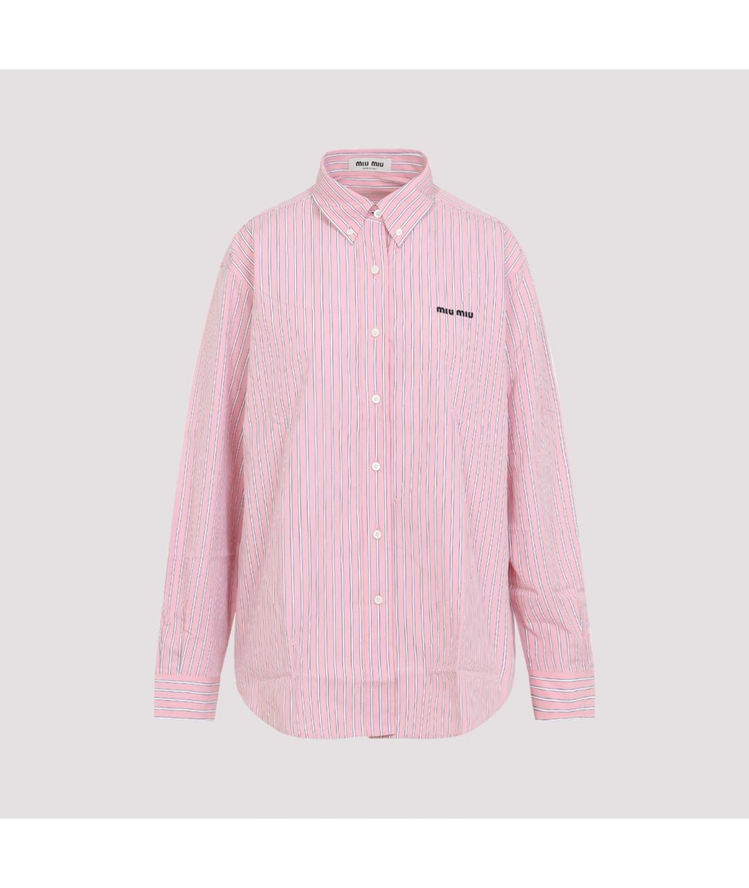 MIU MIU Розовая хлопковая рубашка, фото 3