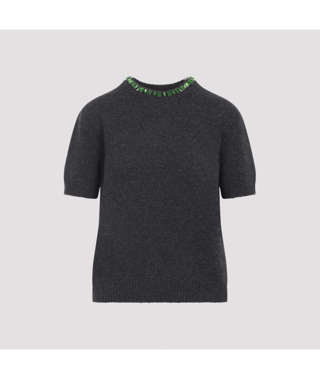 PRADA Антрацитовый шерстяной джемпер / свитер, фото 3