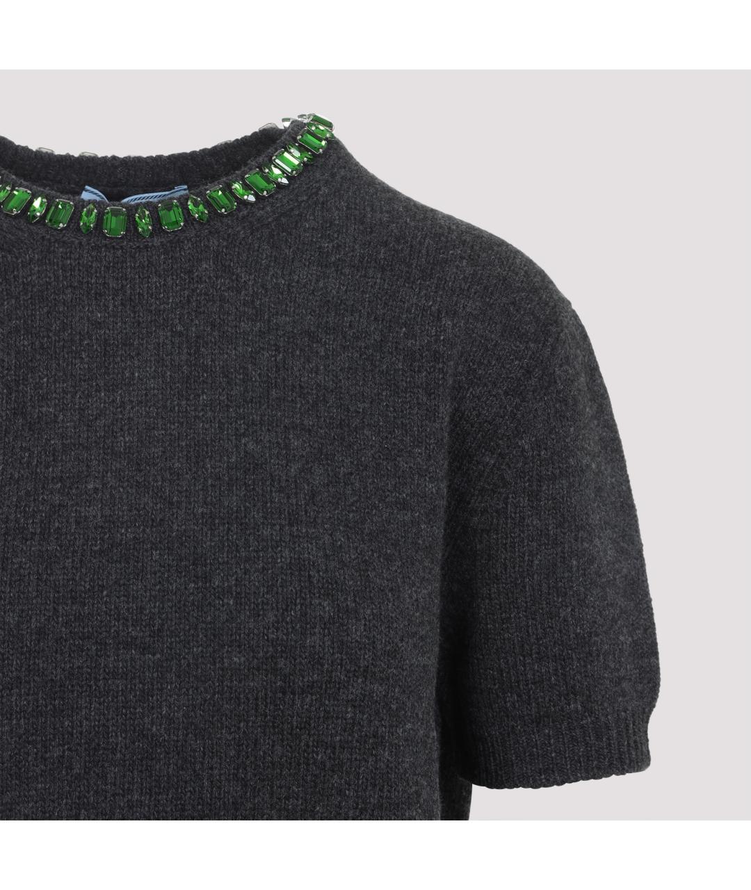 PRADA Антрацитовый шерстяной джемпер / свитер, фото 5
