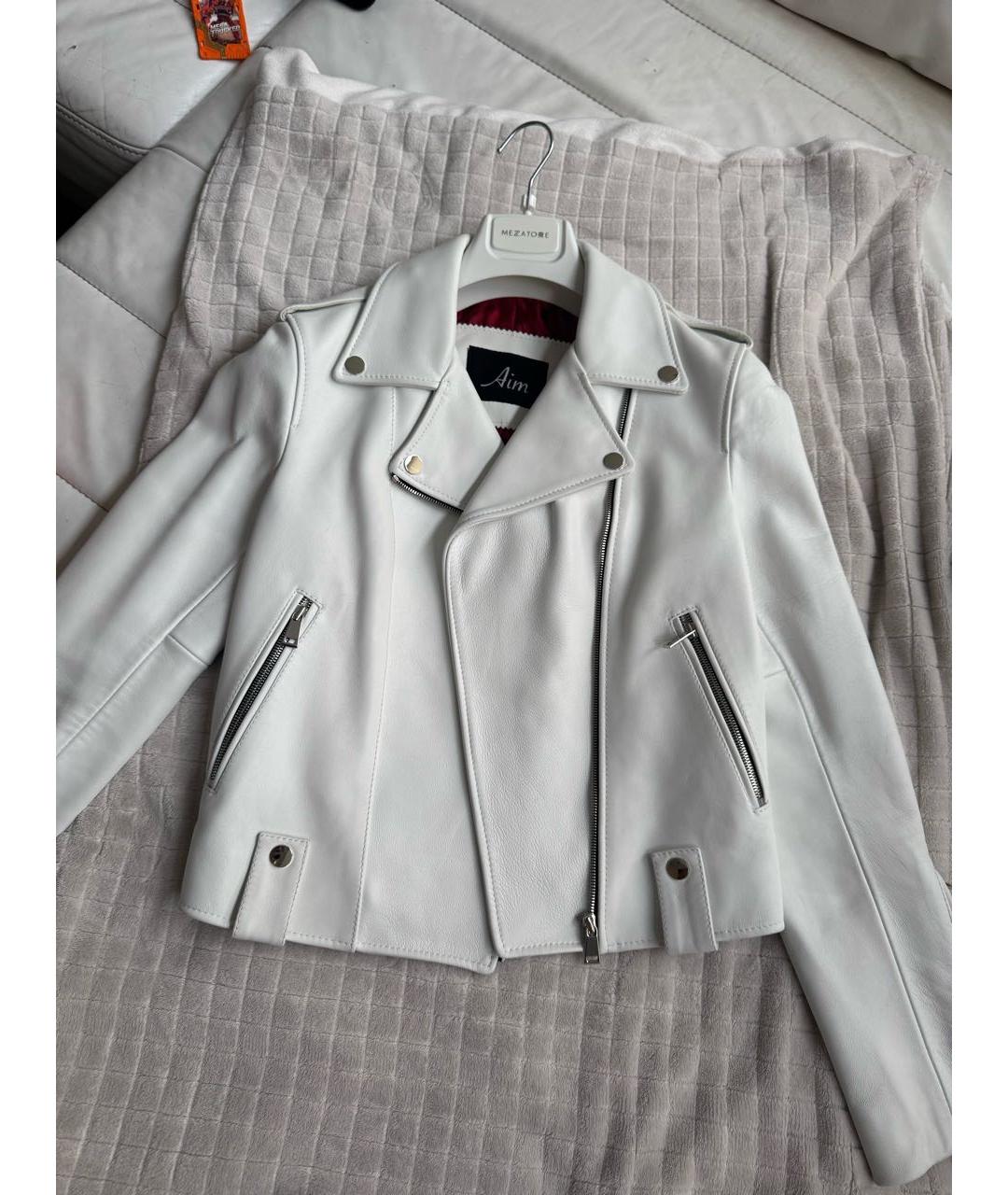 AIM Factory Белая кожаная куртка, фото 5