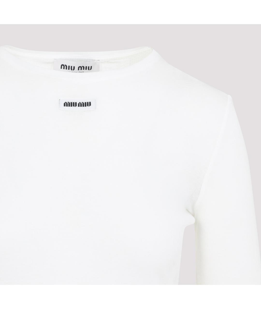 MIU MIU Белое хлопковое повседневное платье, фото 5