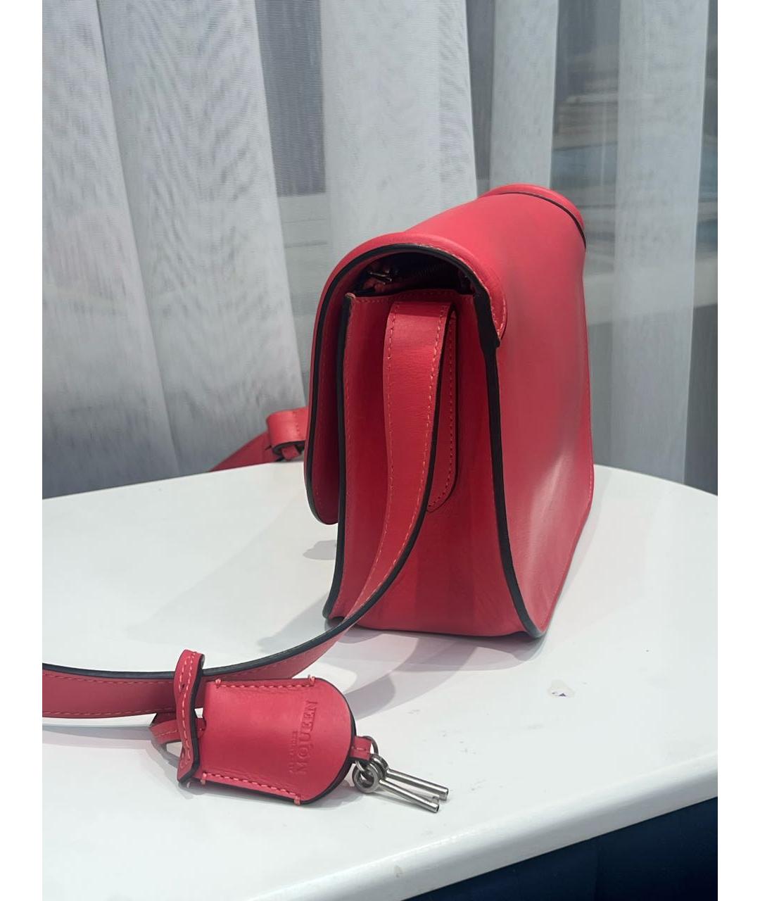 ALEXANDER MCQUEEN Красная кожаная сумка через плечо, фото 6