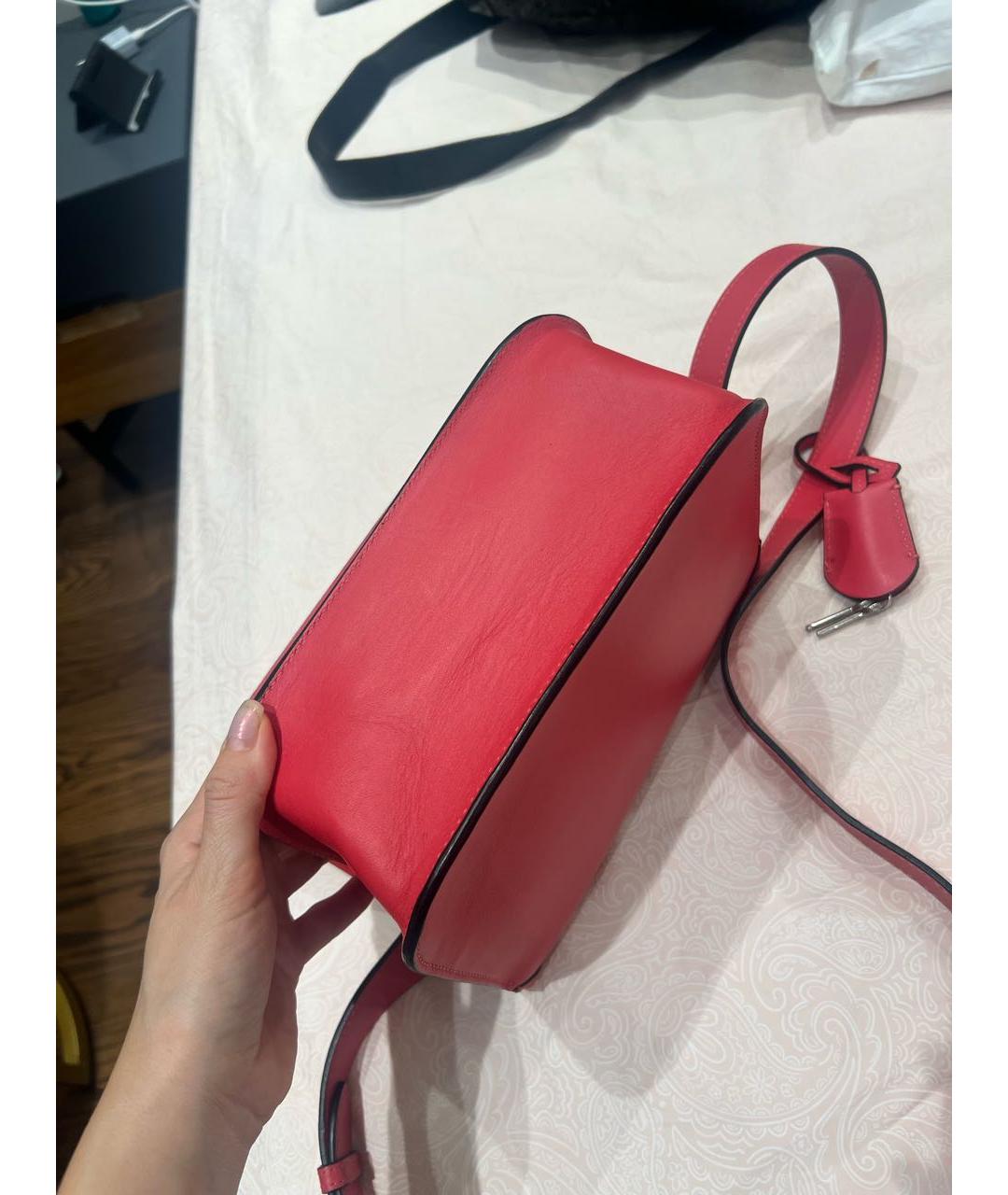 ALEXANDER MCQUEEN Красная кожаная сумка через плечо, фото 4