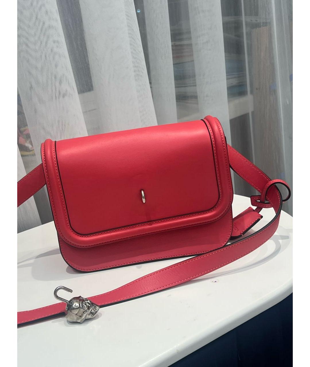 ALEXANDER MCQUEEN Красная кожаная сумка через плечо, фото 2