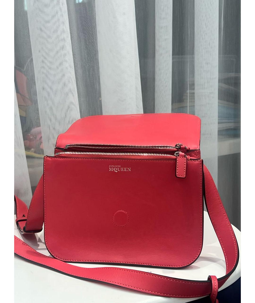 ALEXANDER MCQUEEN Красная кожаная сумка через плечо, фото 7