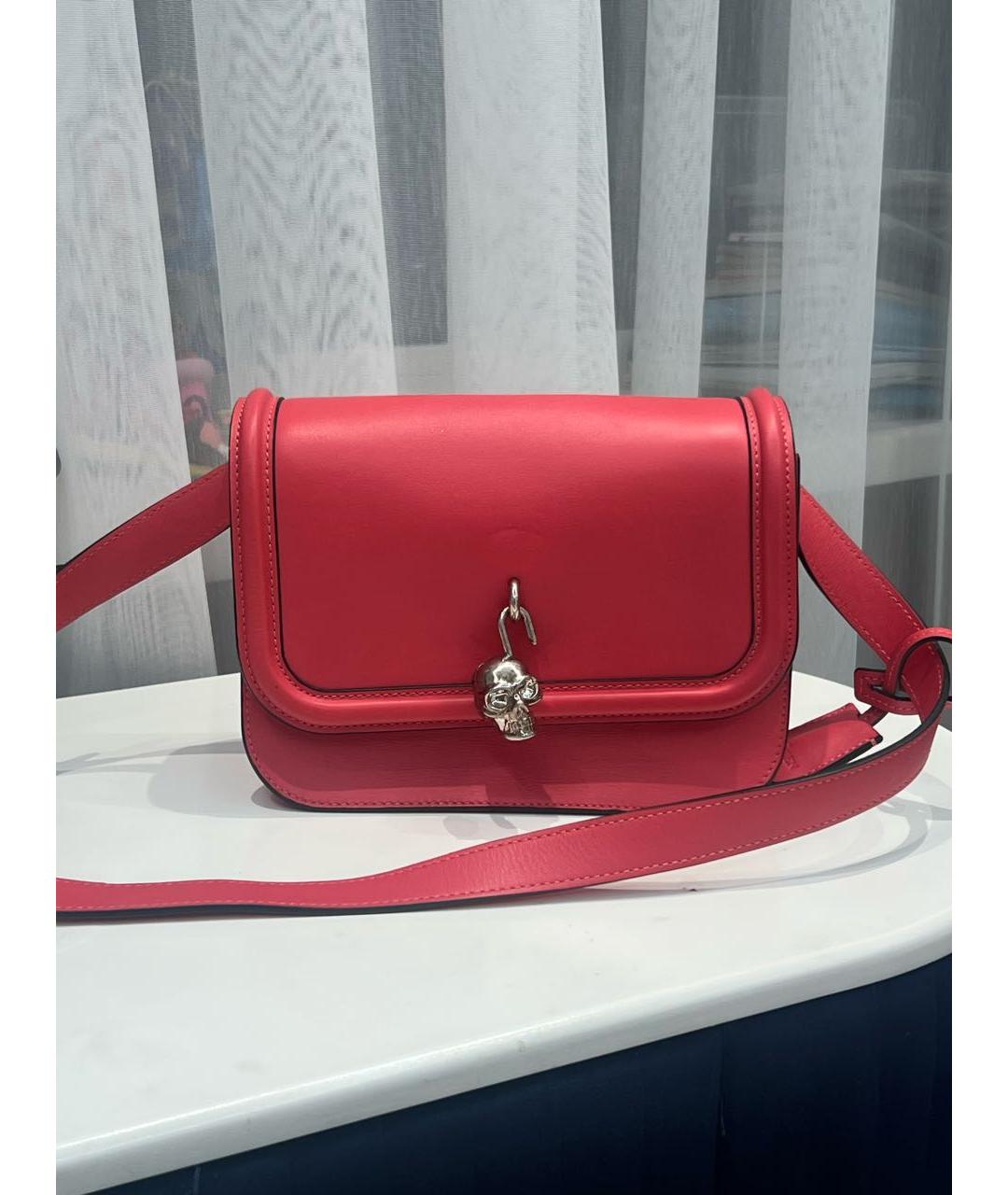 ALEXANDER MCQUEEN Красная кожаная сумка через плечо, фото 9