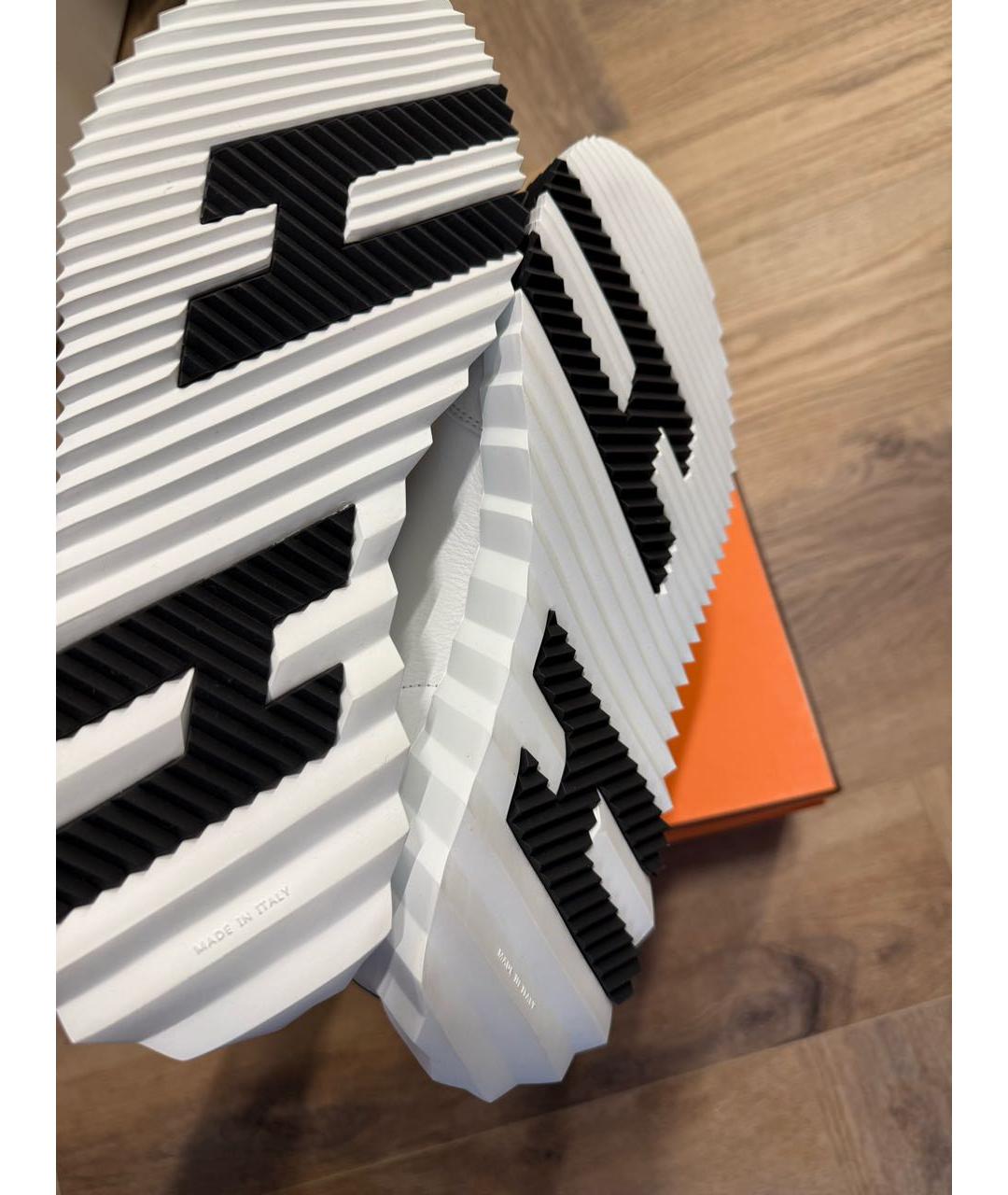 HERMES Серые кожаные кроссовки, фото 5