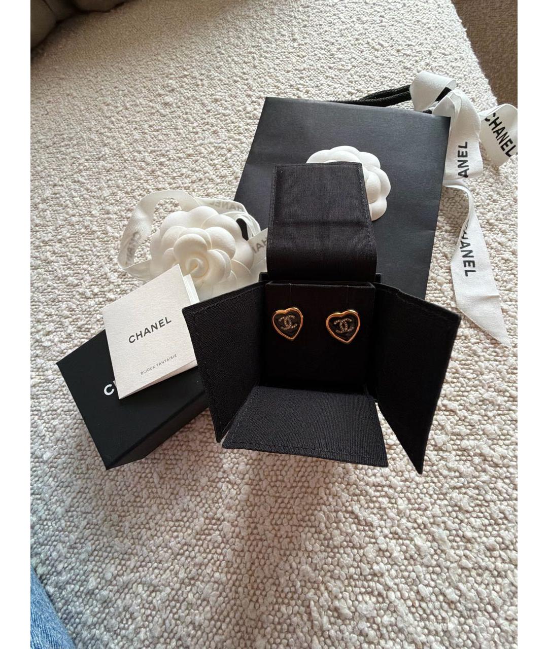 CHANEL Золотые металлические серьги, фото 2