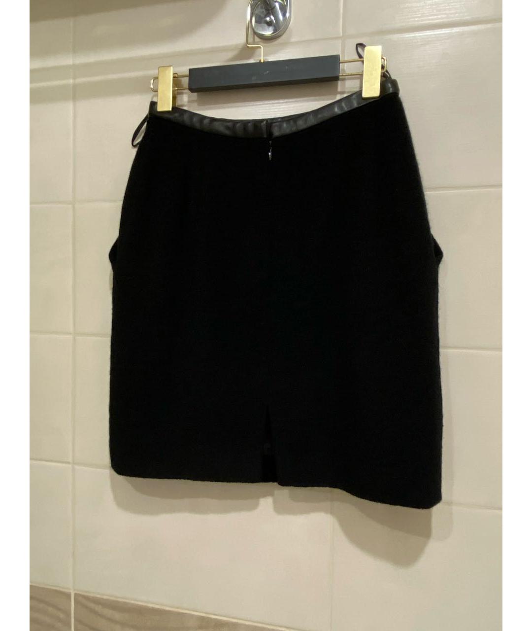 DKNY Черная шерстяная юбка мини, фото 3