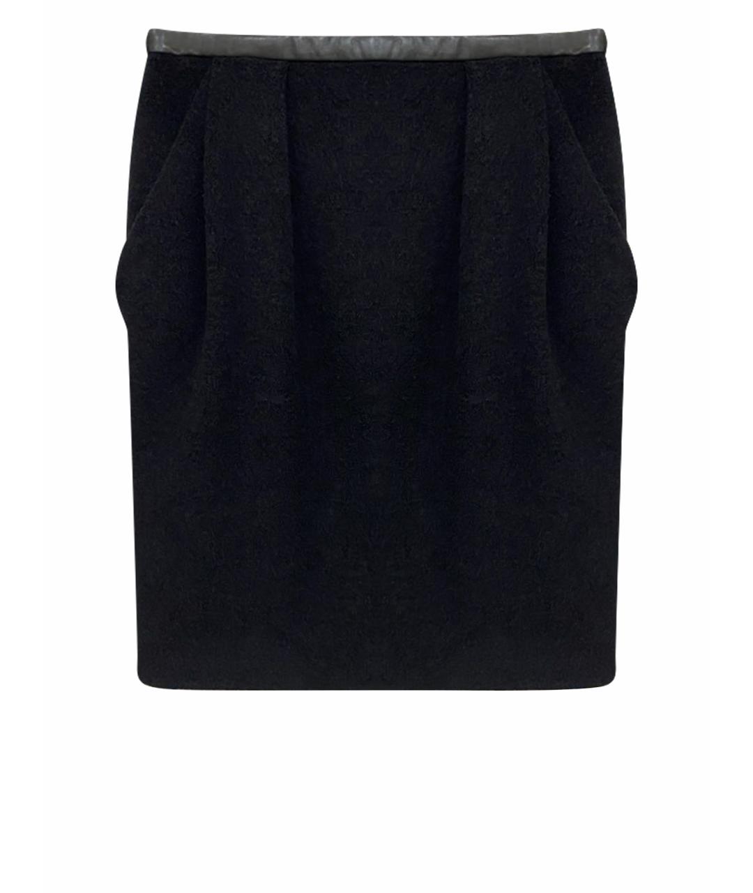 DKNY Черная шерстяная юбка мини, фото 1