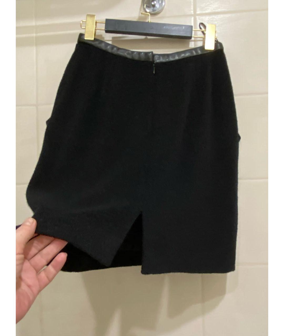 DKNY Черная шерстяная юбка мини, фото 8