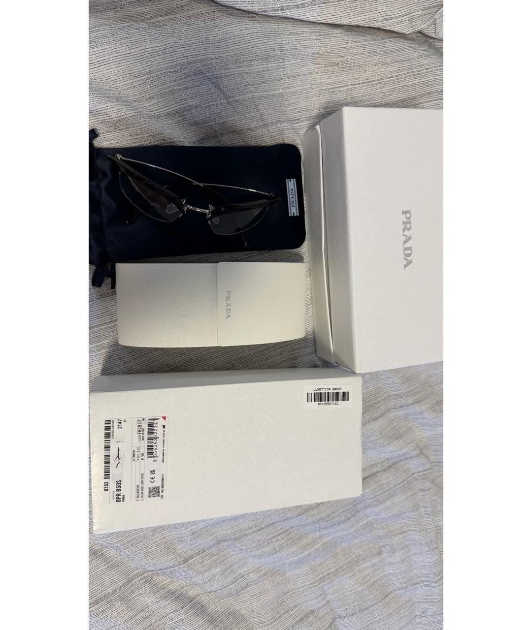 PRADA Черные металлические солнцезащитные очки, фото 3