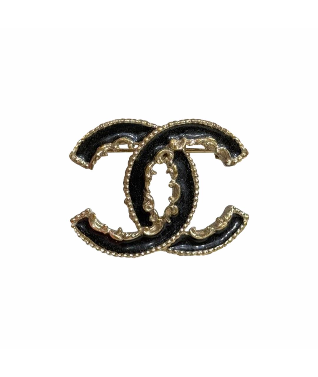 CHANEL Черная металлическая булавка / брошь, фото 1