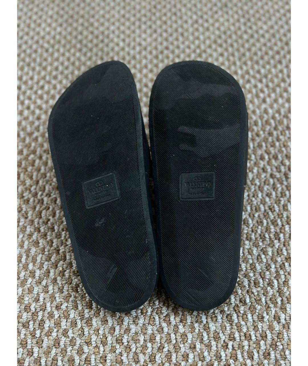 VALENTINO Черные резиновые шлепанцы, фото 6